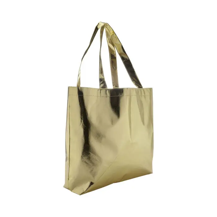 Branded Gold Laminated Shopping Bag with printed logo or design