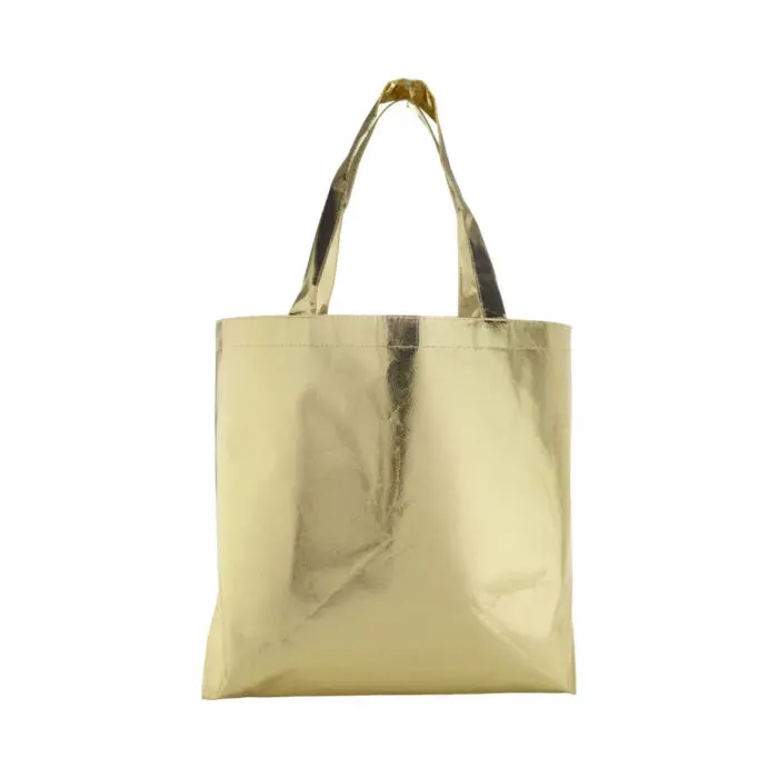 Printed Gold Laminated Shopping Bag with printed logo or design