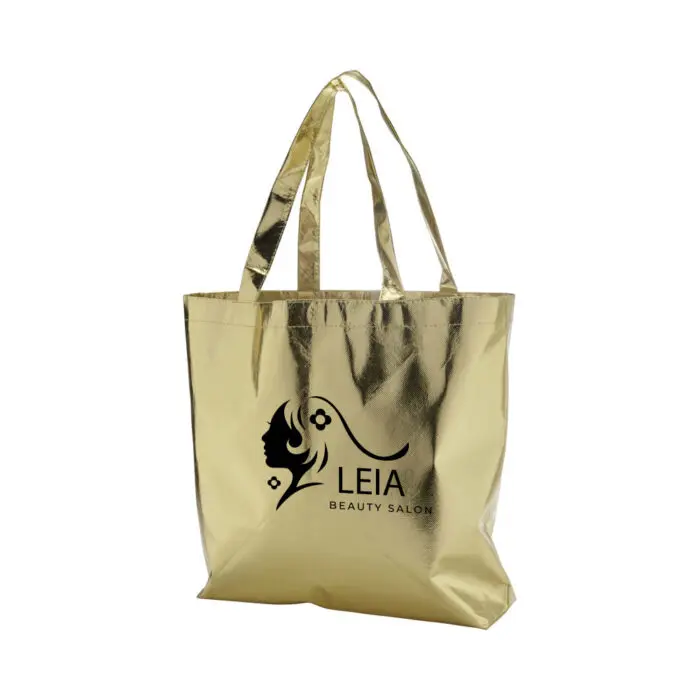 Promotional Gold Laminated Shopping Bag with printed logo or design