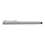 Printed Island Metallic Stylus Gel Pen in silver with printed logo or design