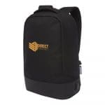 Promotional case logic laptop backpack in black with printed logo