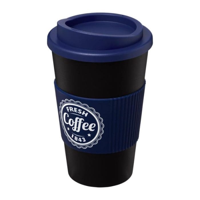 Americano Insulated Tumbler with Grip 350ml BK DBL