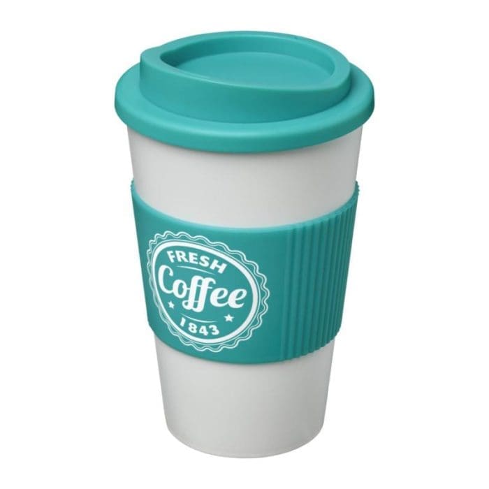 Americano Insulated Tumbler with Grip 350ml WH AQ