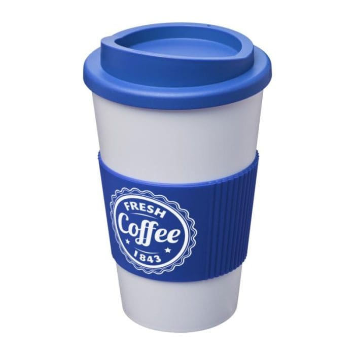 Americano Insulated Tumbler with Grip 350ml WH MIDBL