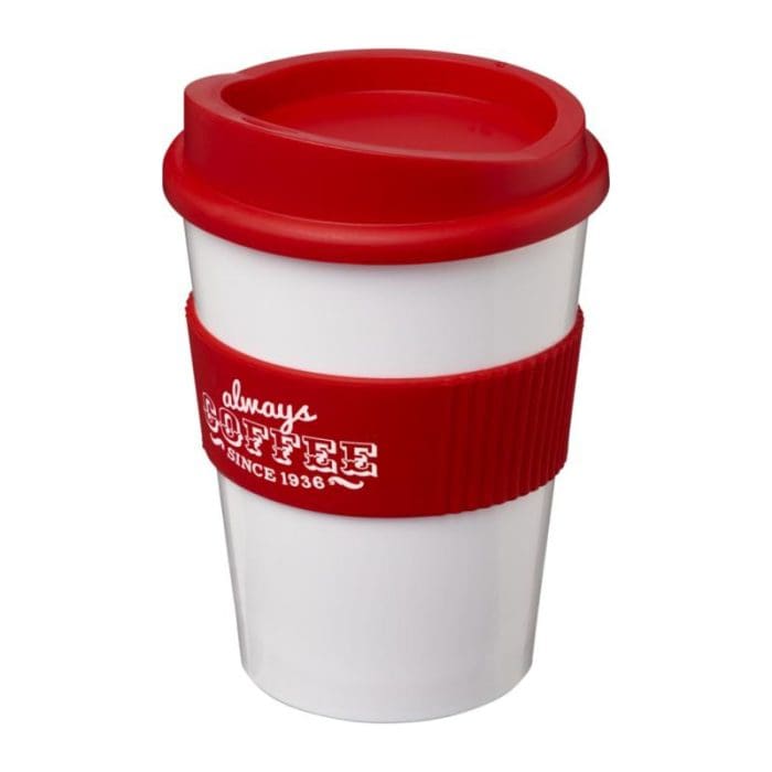 Americano Medium Tumbler with Grip 300ml WH RD