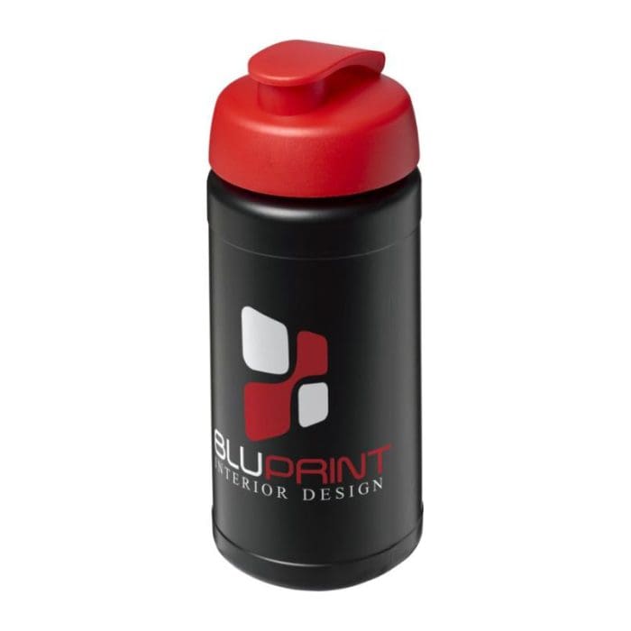 Baseline Plus Flip Lid Sports Bottle 500ml BK RD