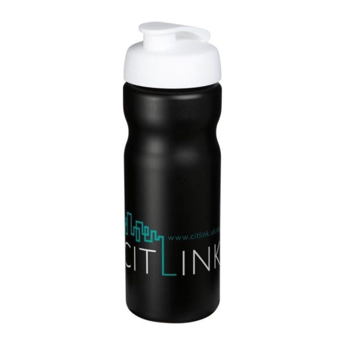 Baseline Plus Flip Lid Sports Bottle 650ml BK WH