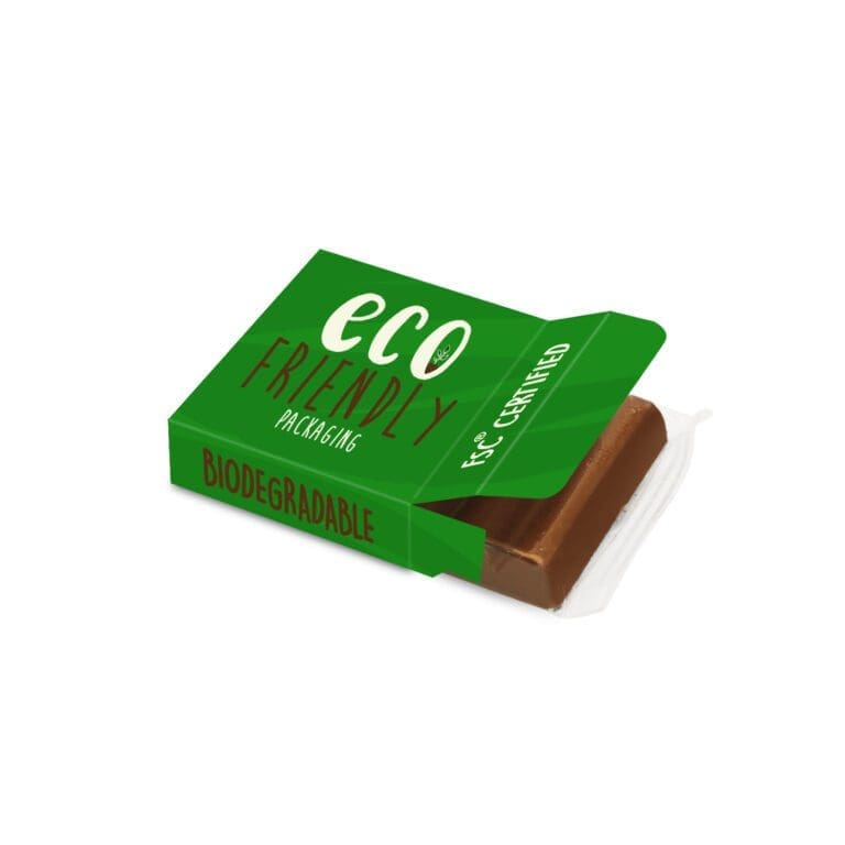 Promotional milk chocolate eco 3 baton bar box with printed logo