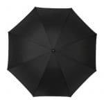 Promotional golf umbrella with EVA handle in black with printed logo top view