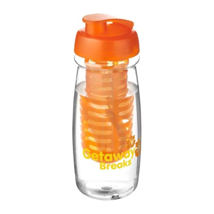 H2O Active Pulse Flip Lid Infuser Bottle 600ml TR OR