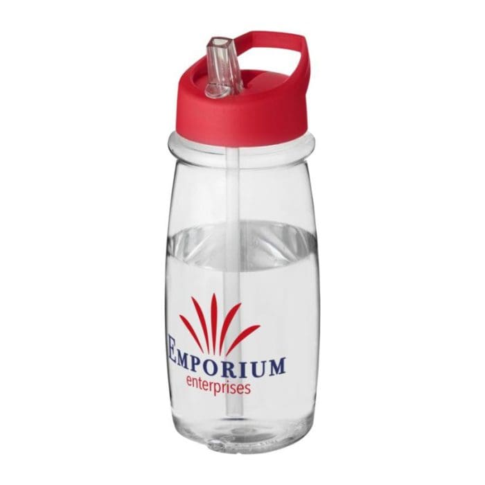 H2O Active Pulse Spout Lid Bottle 600ml CLR RD