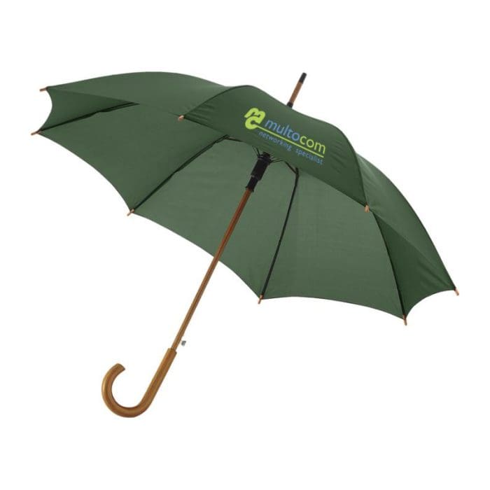 Kyle Auto Umbrella with Wooden Shaft Handle FGN