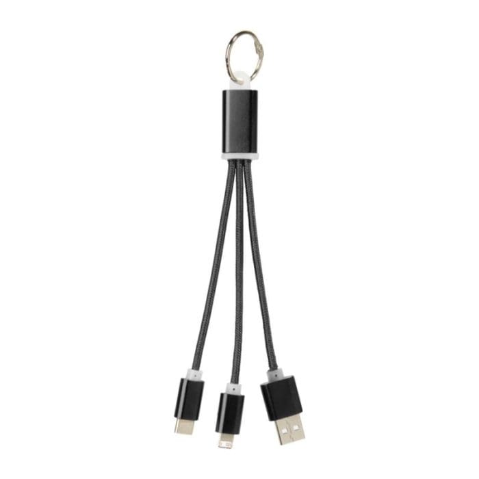 Metal 3 in 1 Charging Cable with Keychain 4