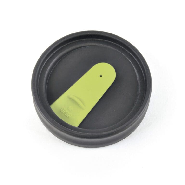 Promotional lid of Polo insulated travel mug 400ml in black and light green