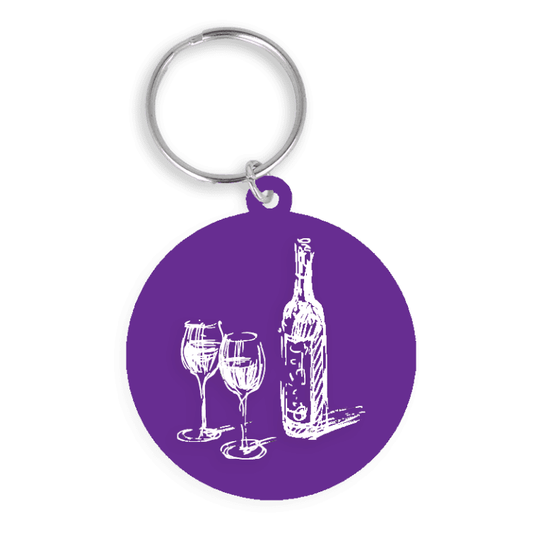 Recycled 45mm Circle Keyring Coloured Purple