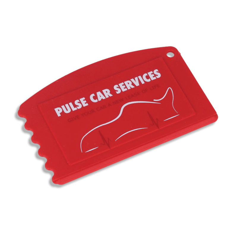 Recycled Credit Card Ice Scraper Red