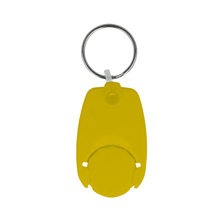 Recycled Pop Coin Trolley Keyring Yellow