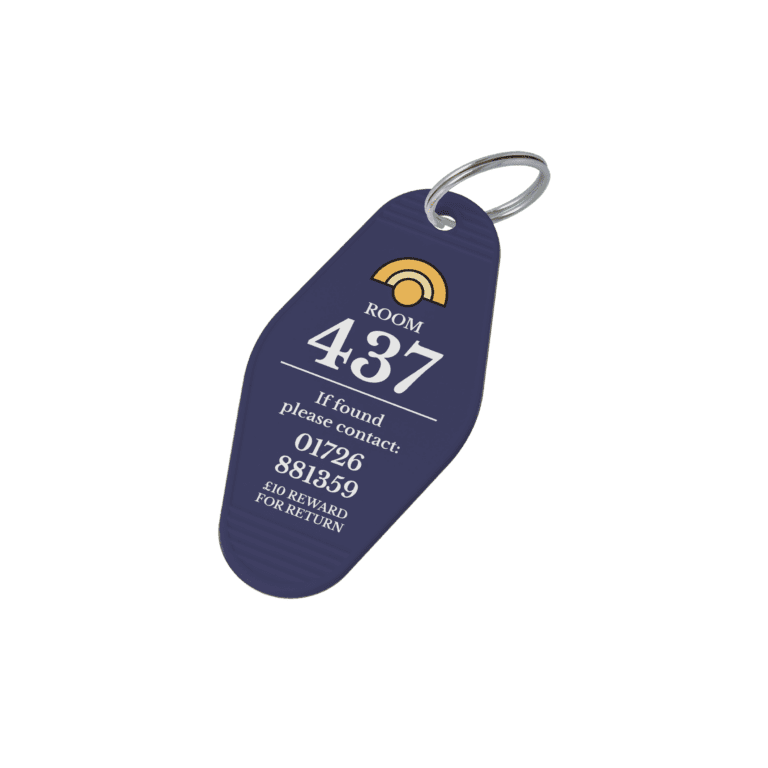 Recycled Retro Hotel Keyring Purple