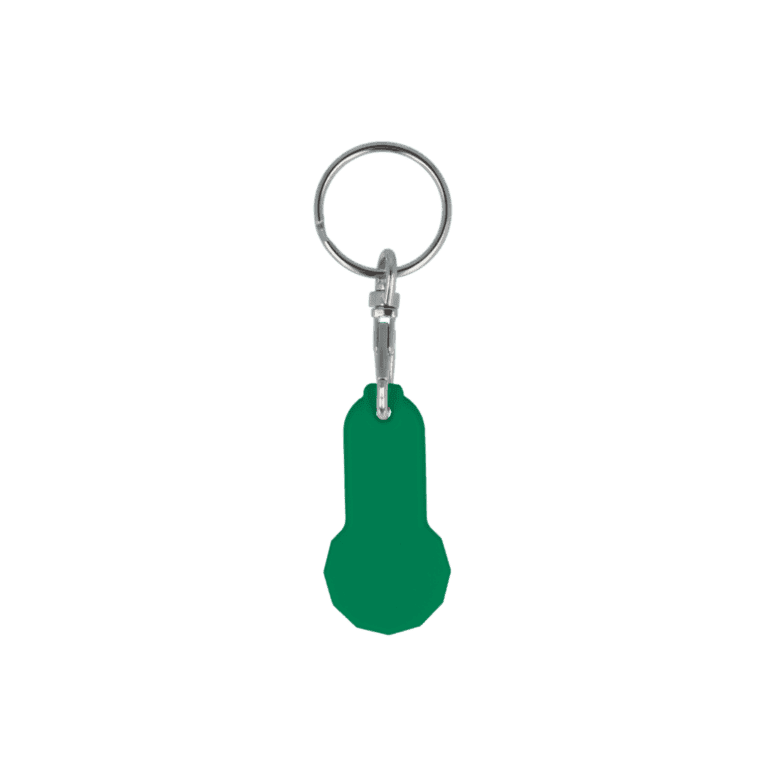 Recycled Trolley Stick Keyring Green