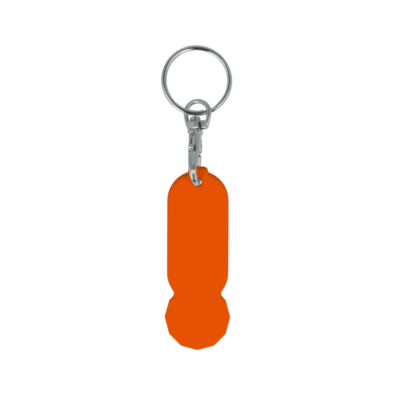 Recycled Trolley Stick Keyring Oblong Orange