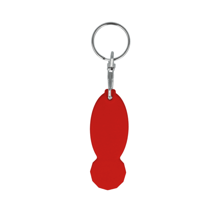 Recycled Trolley Stick Keyring Oval Red