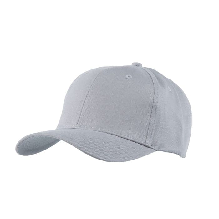 Brushed Cotton 6 Panel Cap Grey