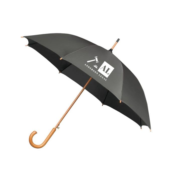 Classic Wooden Crook Umbrella GRY