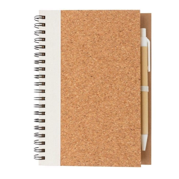 Cork Spiral Notebook with Pen 3