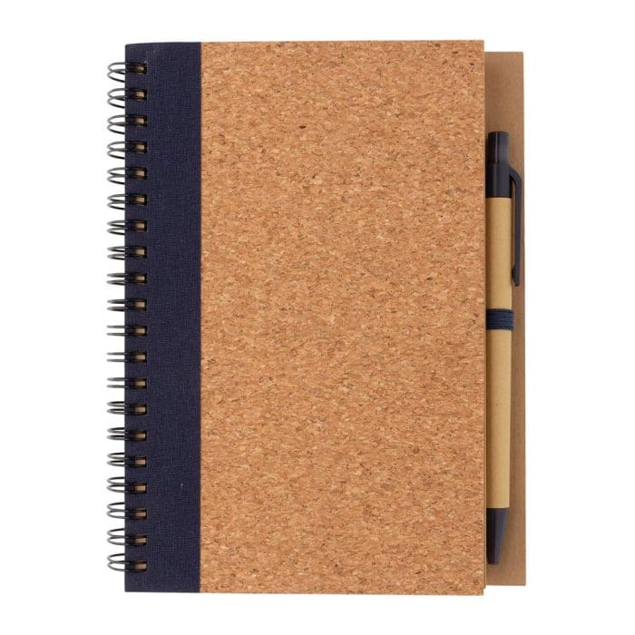 Cork Spiral Notebook with Pen 7