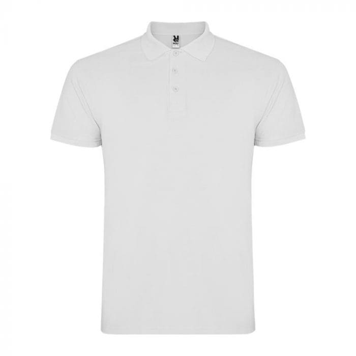 Roly Star Mens White Polo Shirt 2