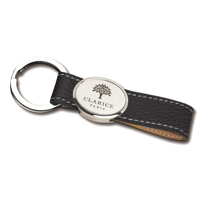 Elite Hide Oval Keyring Engraved